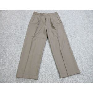 Zanella Pants Mens 35 Brown Slacks Dress Pleated Wool Cuffed Italy‎ 33X29